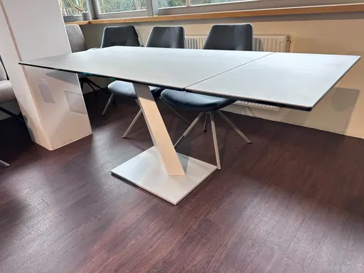 Esstisch Contur Iseo Platte Keramik auf Glas Savoia Grigio 140(180) x 80 cm